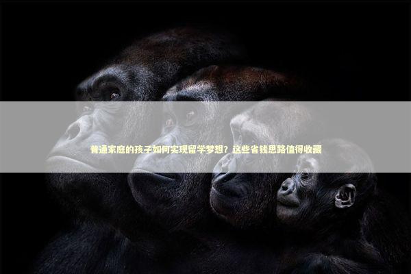 普通家庭的孩子如何实现留学梦想？这些省钱思路值得收藏